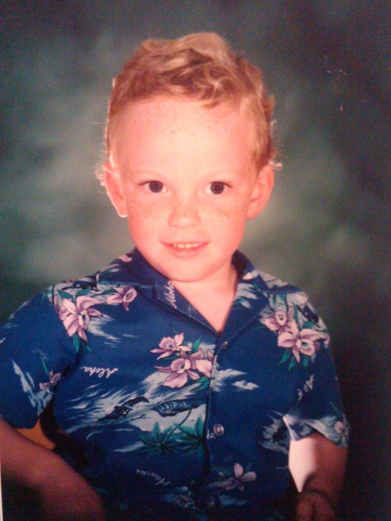 A young Sean O'Hara in a Hawaiian shirt
